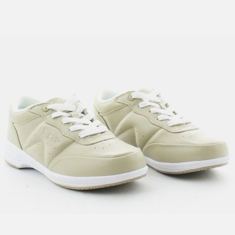 Propet Washable Walker Women's Beige Leather Shoes W3840 US Size 7.5 Comfort